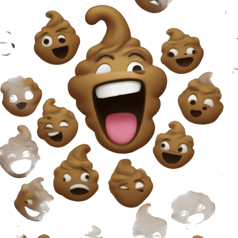 Laughing poop emoji