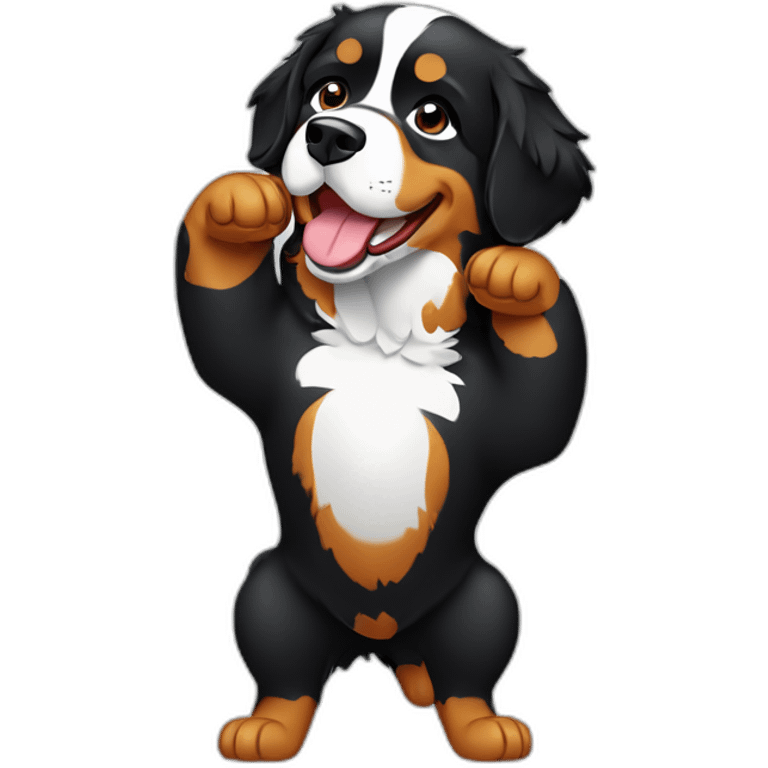 Bernese mountain dog dabbing emoji