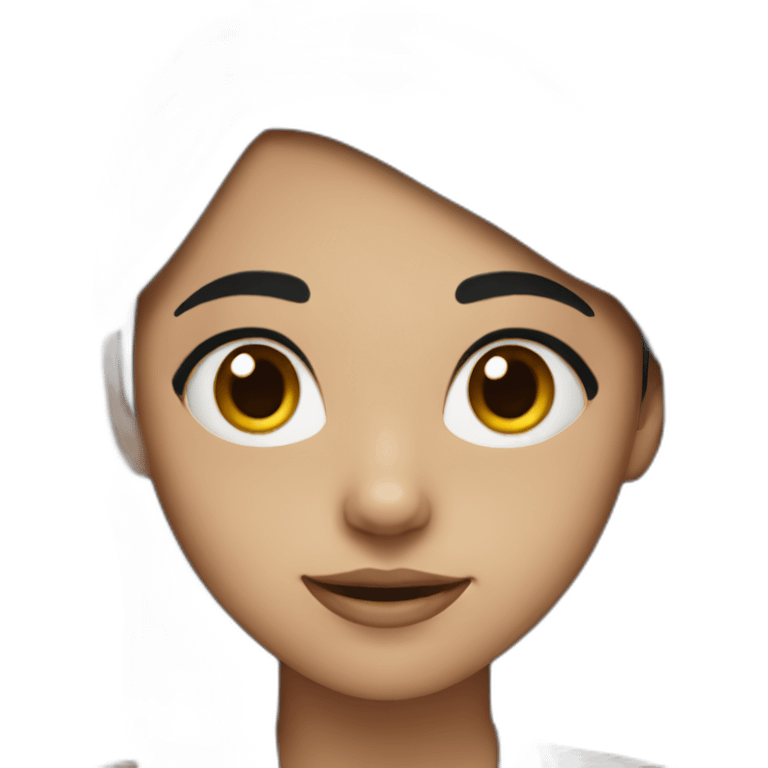 Girl with dark hair in box emoji