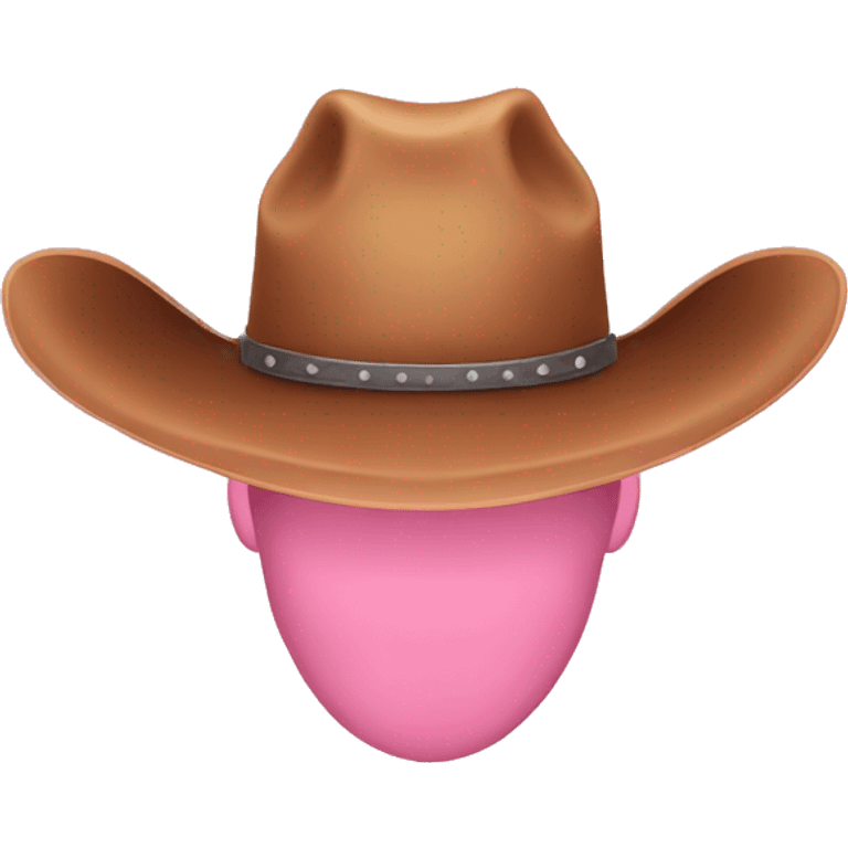 Cow boy hat that is pink and has a crown  emoji