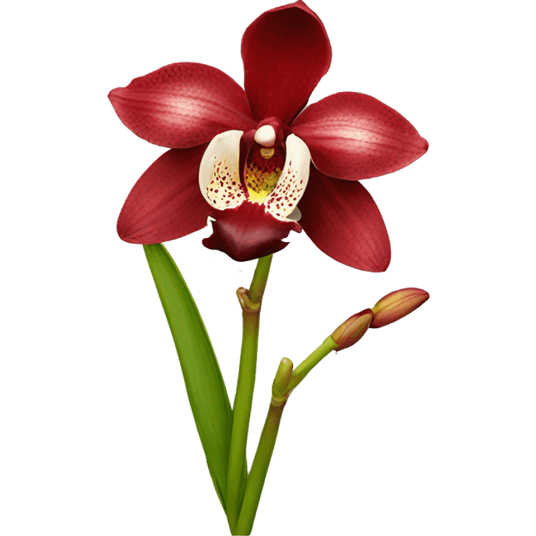 red cymbidium orchid emoji