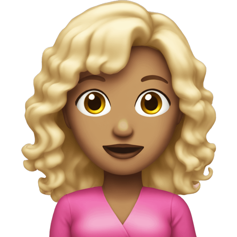 Blonde pop singer in pink  emoji