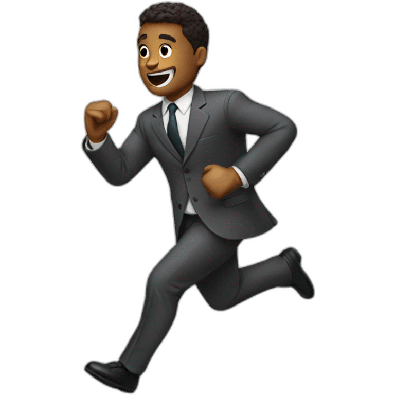 suit man running fast emoji