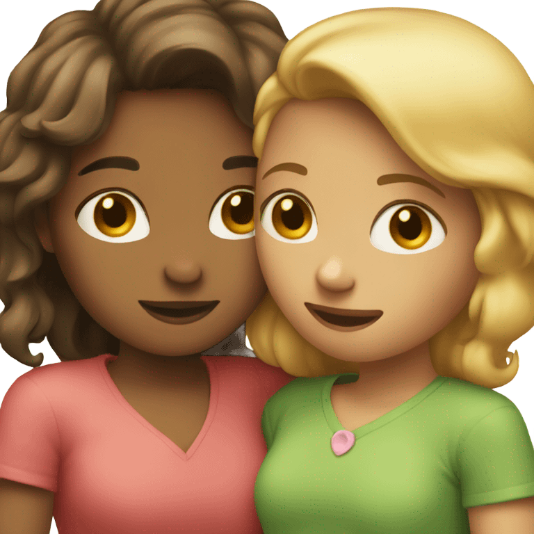 two girls hugging emoji