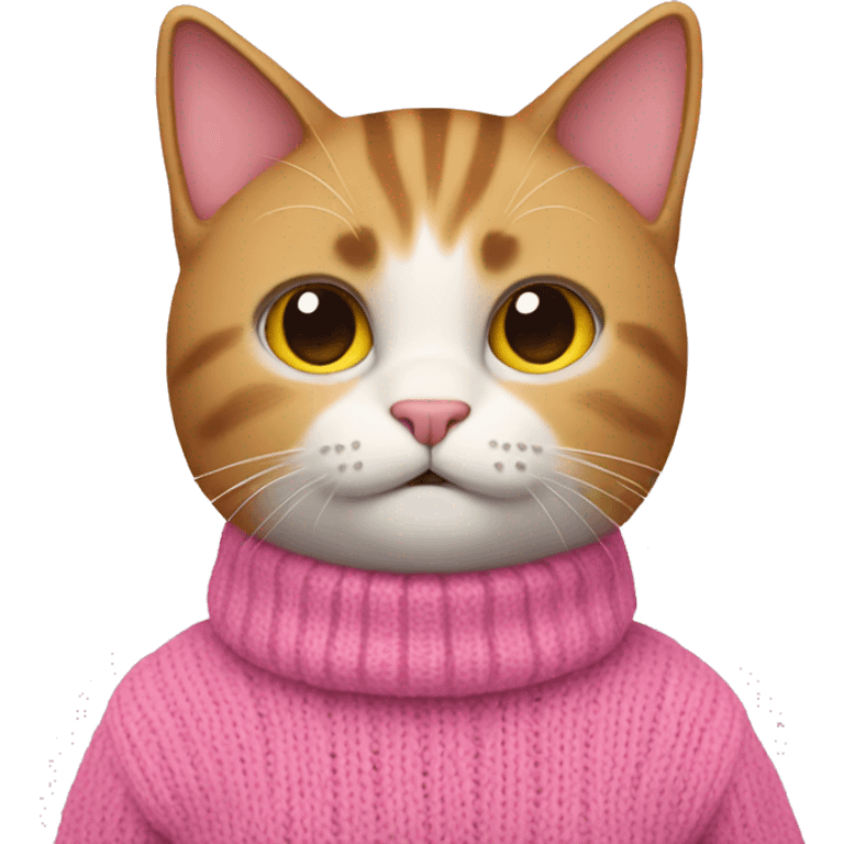 Cat wearing a pink sweater emoji