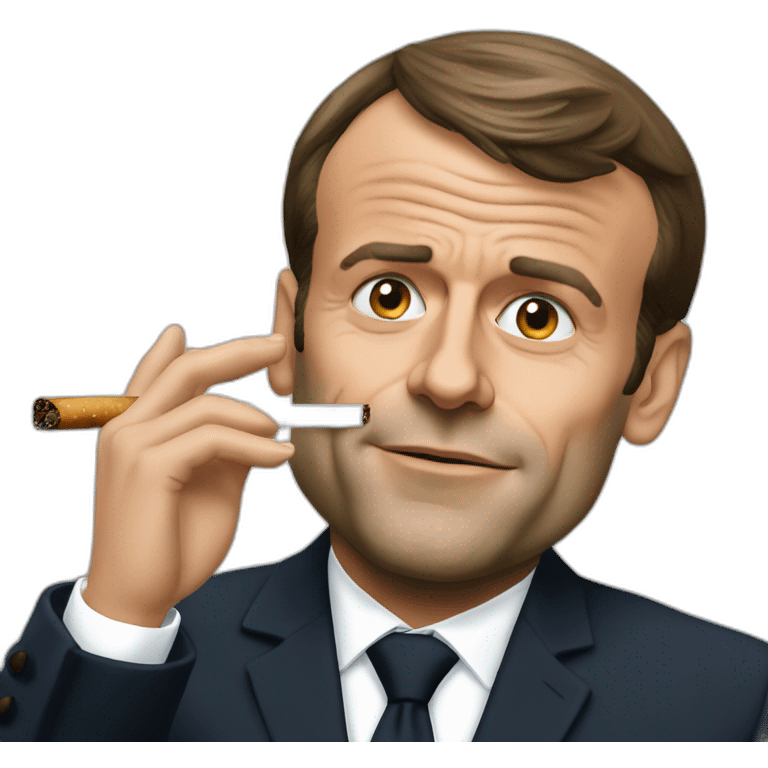 emmanuel macron smoking emoji