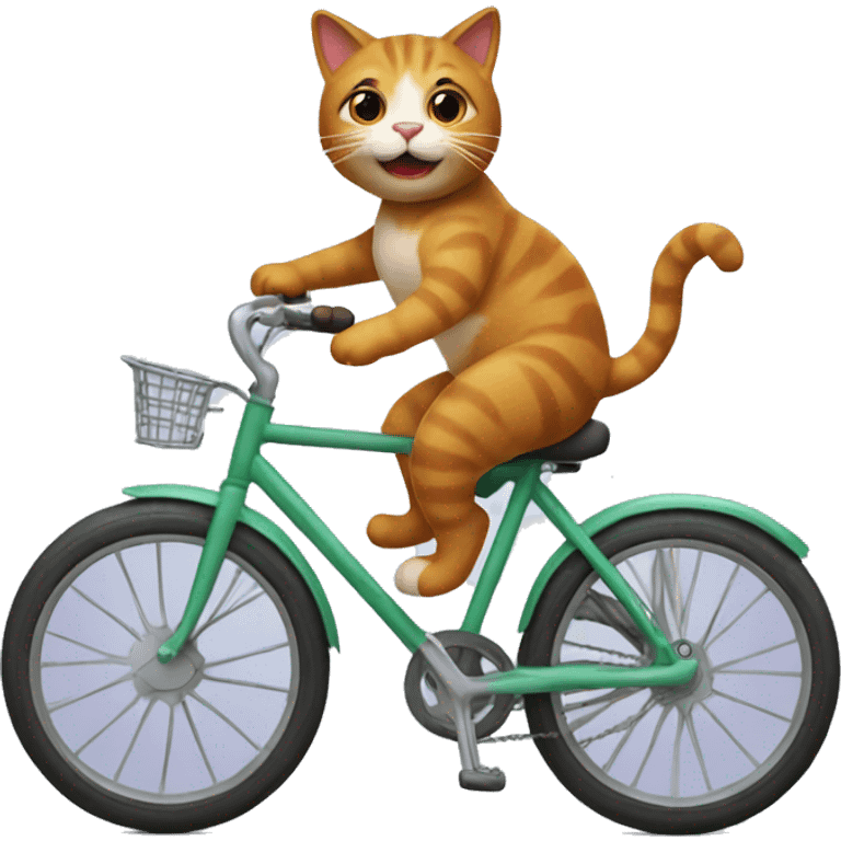 a cat riding a bike emoji