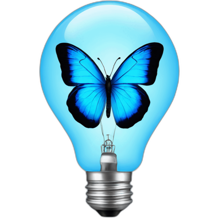 blue butterfly light bulb emoji