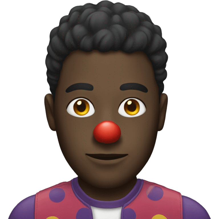 a black man with clown mask emoji