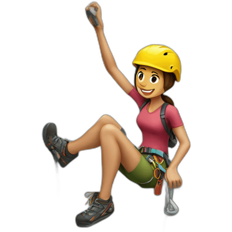 Rock climbing woman mountain emoji