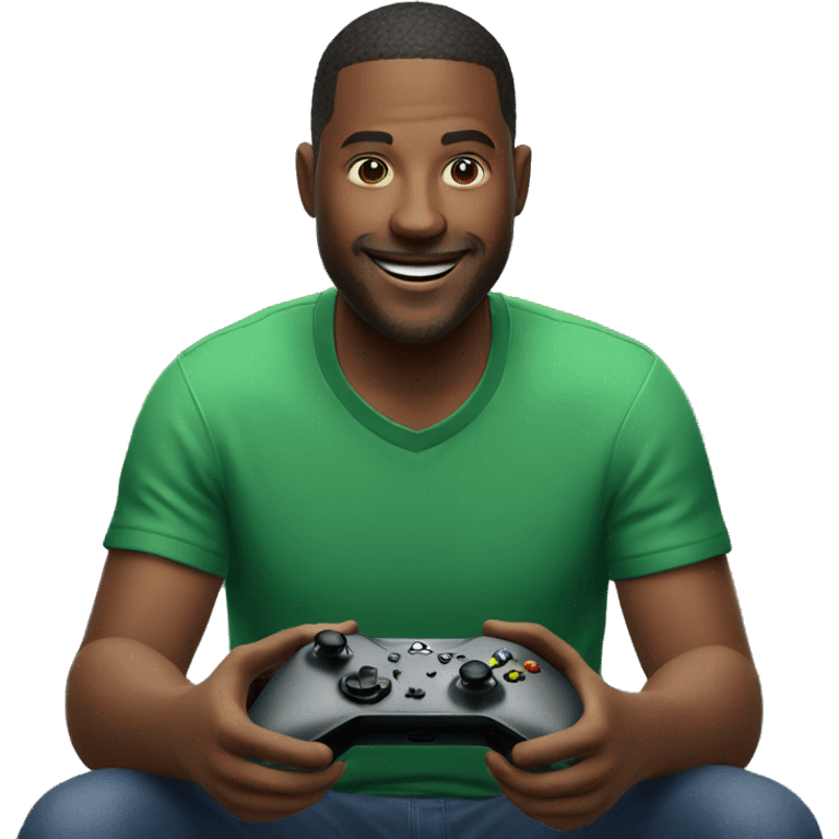 man playing games on a gamepad Xbox series x emoji