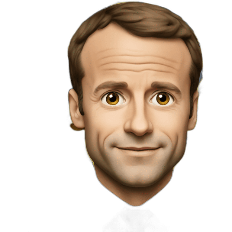 Macron, en manifestation emoji