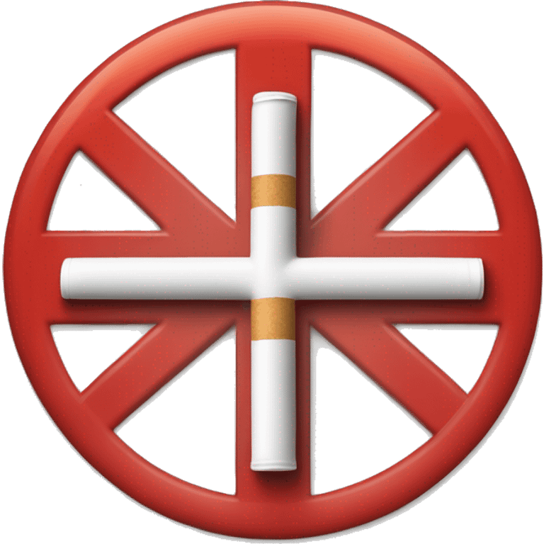 sorry i would like this to look just like the example below in which a cigarette is within a red (outline) circle and a single cross-hash is extends from top-right to bottom-left over the symbol. i'dlike to replace th cigarette symbol with the maple leaf emoji