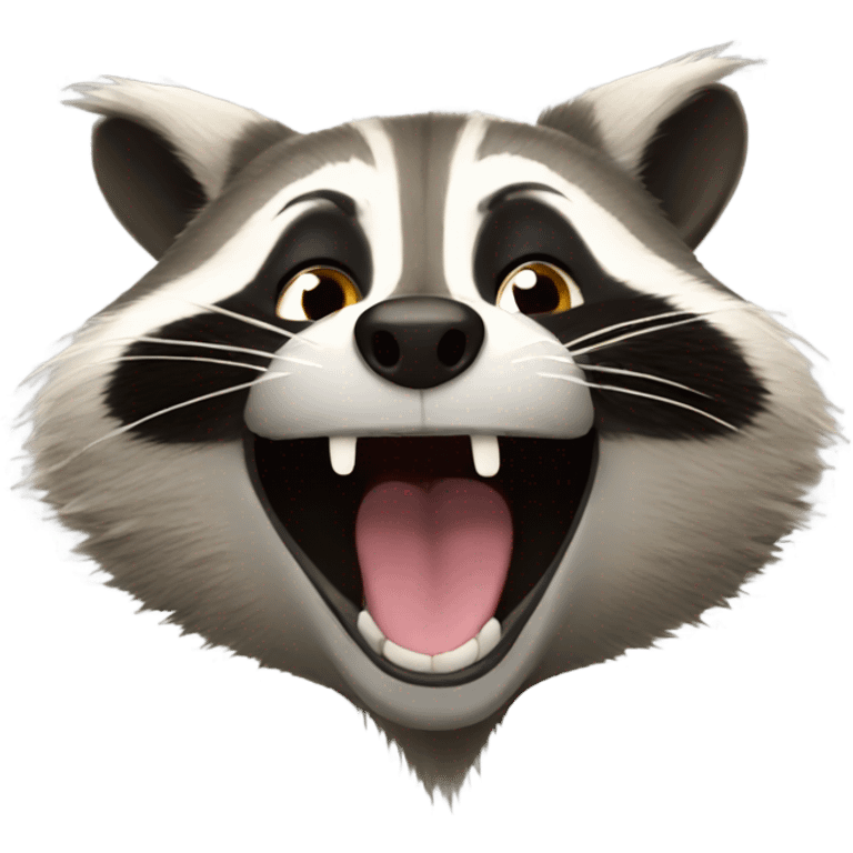 Laughing raccoon emoji