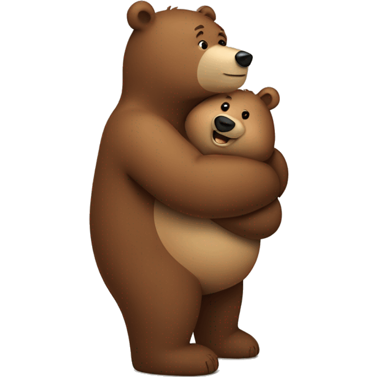 chubby girl bear hugging chubby brown bear  emoji