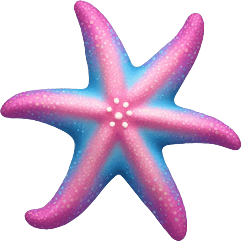 Pink and blue starfish emoji