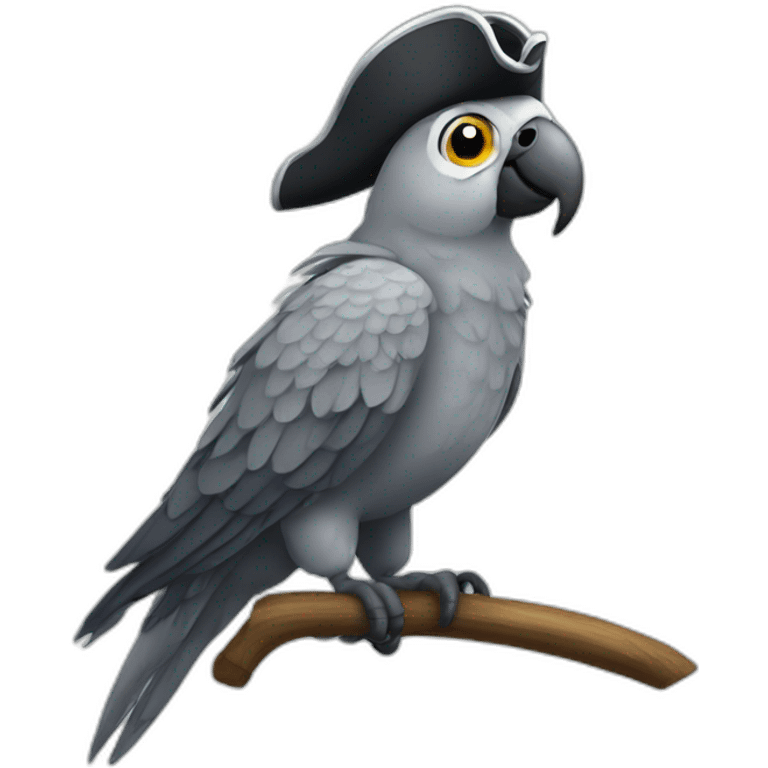 Gray parrot pirate emoji