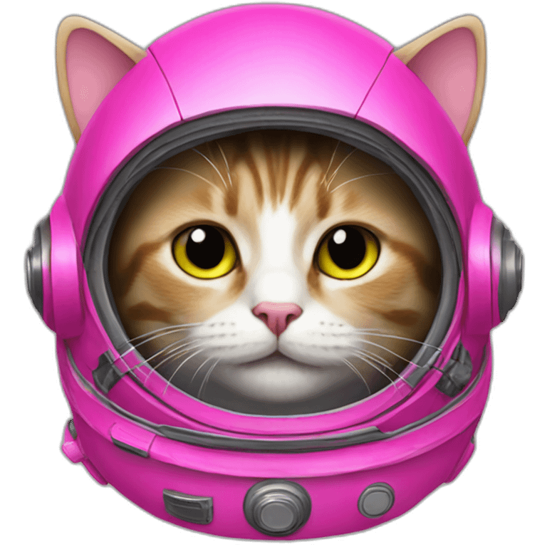 cat wearing a hot pink space suit emoji