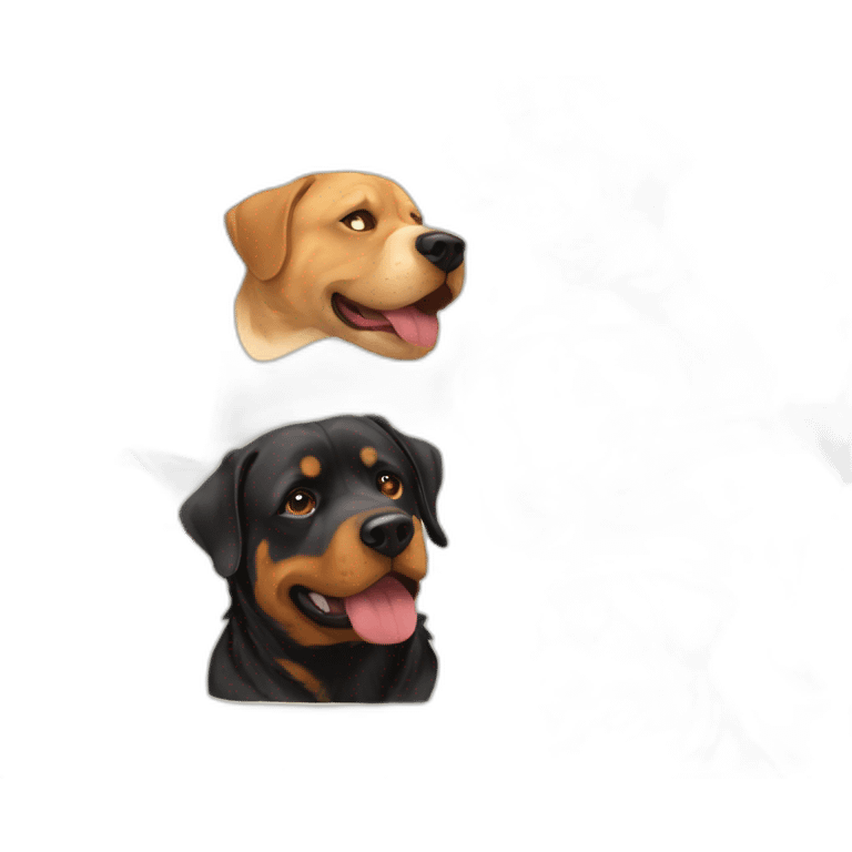 Rottweiller and golden emoji