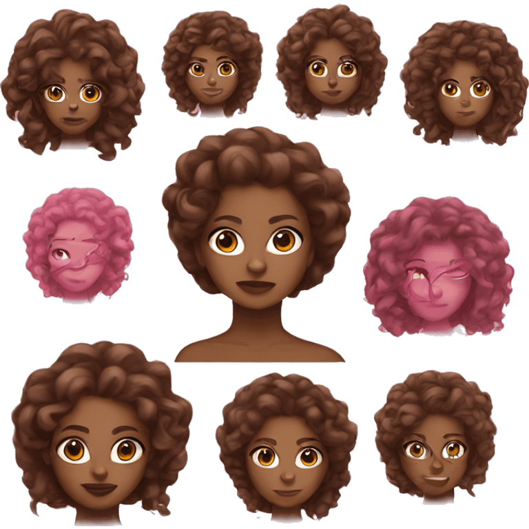 Brown girl pink Medusa  emoji