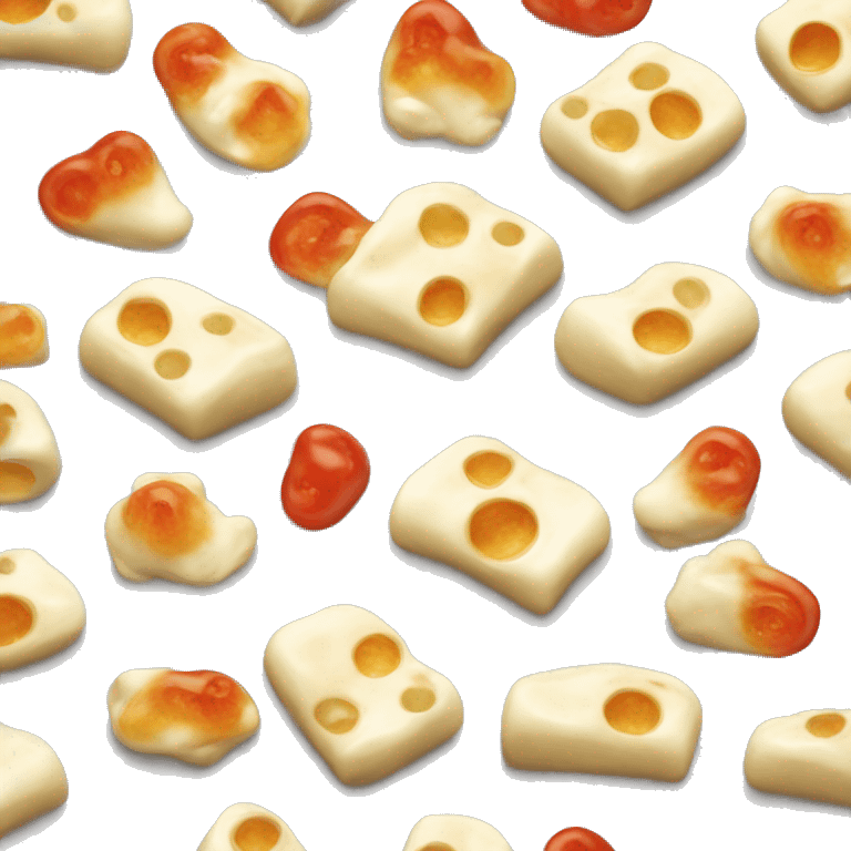 Melted mozzarella cheese with emoji