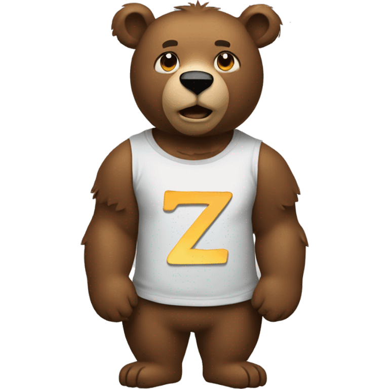 A bear with a T-shirt with a big Z on it. emoji