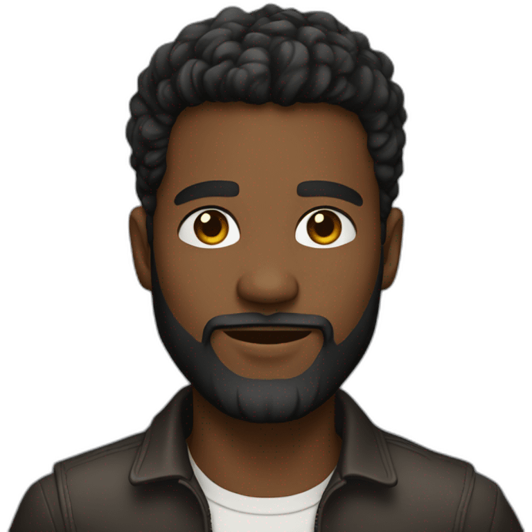 stylish 25 year old with a beard and brown skin emoji