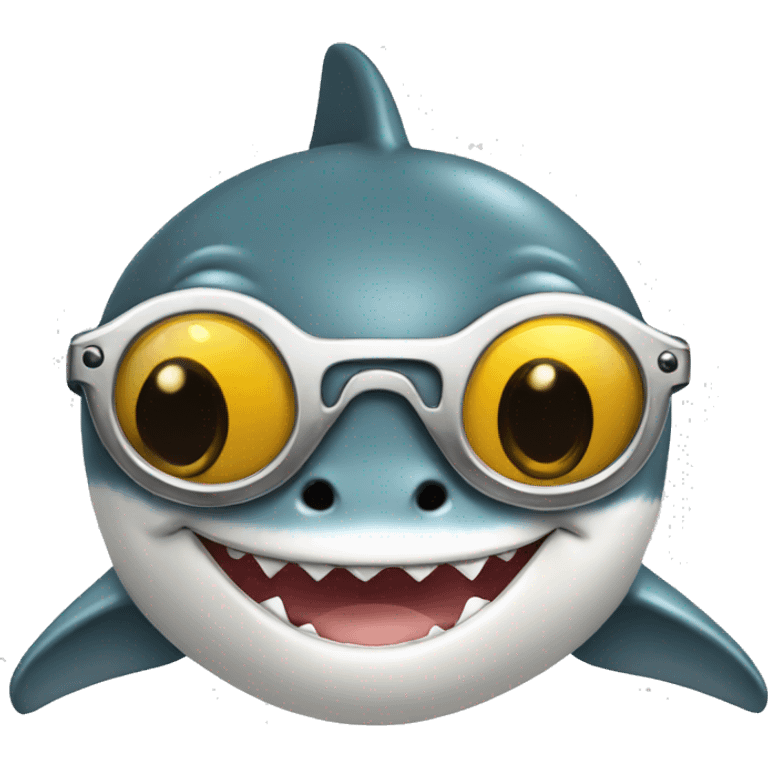 baby great white shark with sun glasses emoji