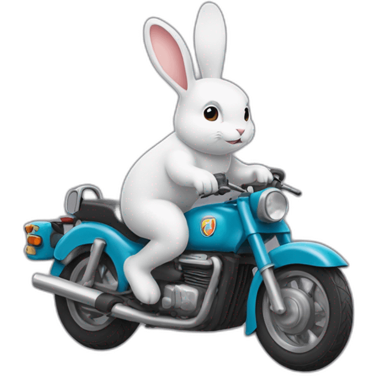 Un lapin sur une moto emoji