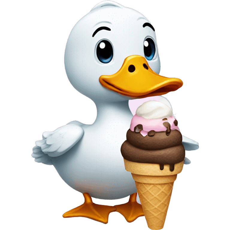 Duck with ice cream emoji