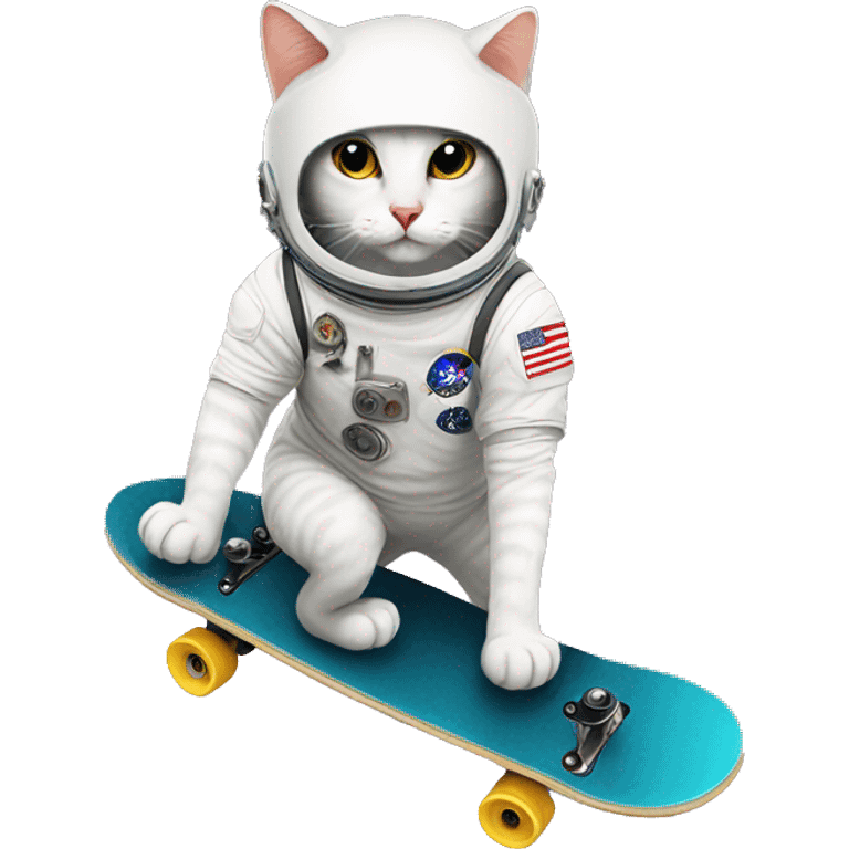 astronaut cat on skateboard emoji