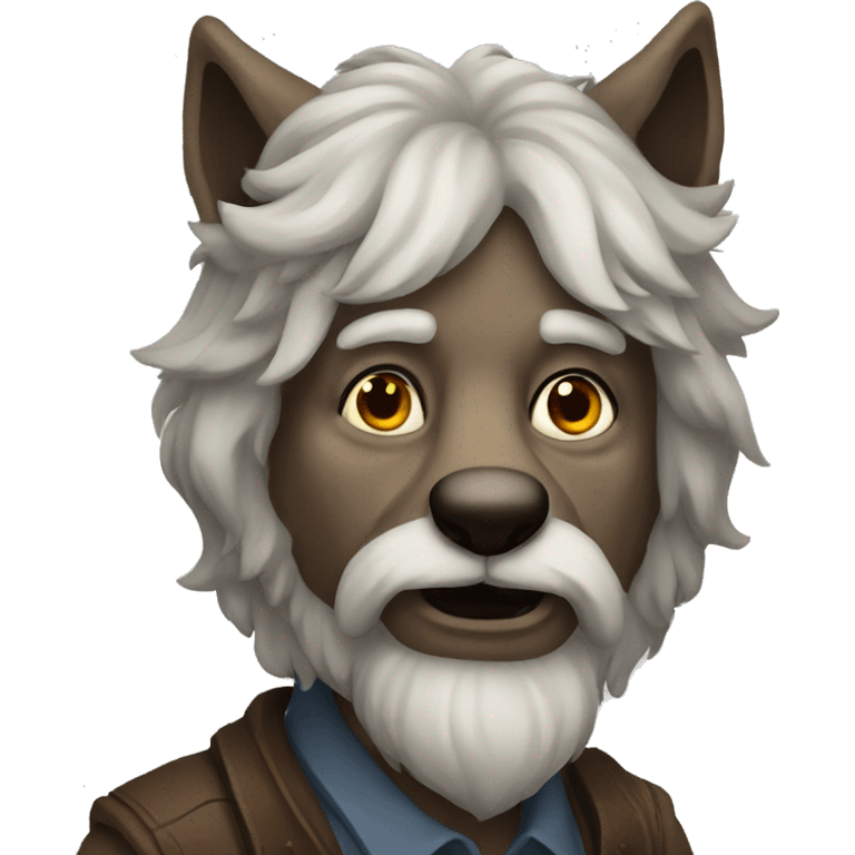 Old wolf portrait  emoji