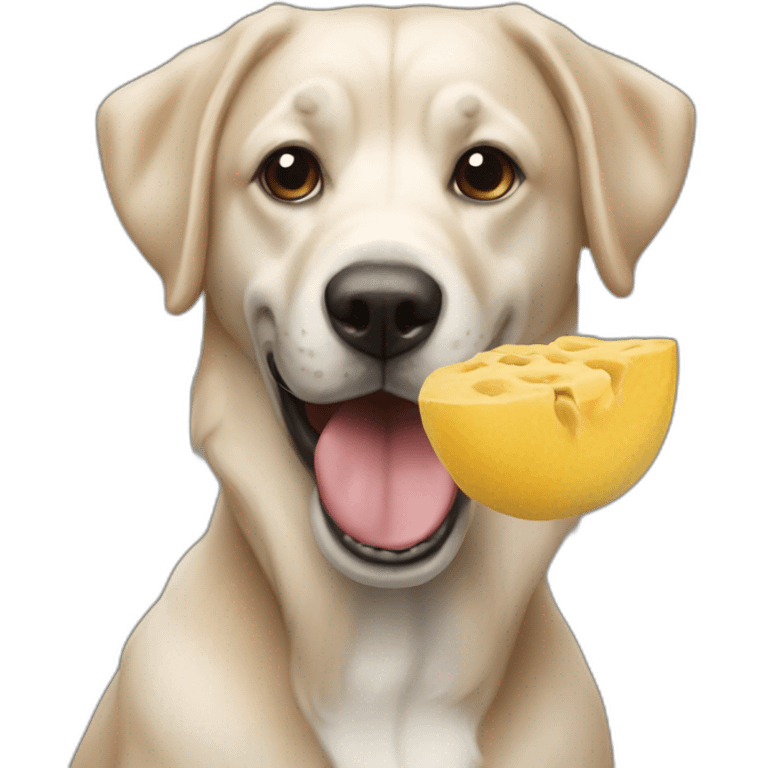 Chien qui mange un os emoji