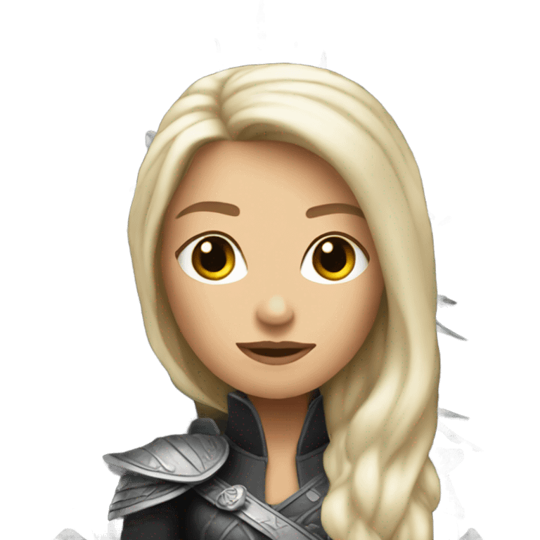 White Woman with long hair on the Iron throne emoji