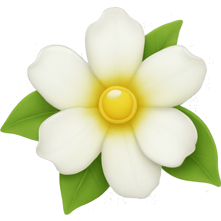 Apple Emoji Jasmine's flowers with white petals and a yellow center emoji