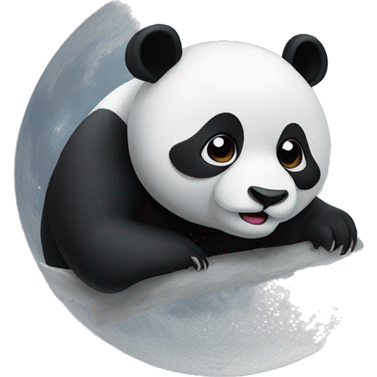 Panda on a moon emoji