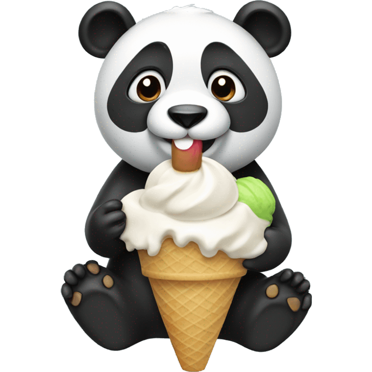 Panda eating ice cream emoji