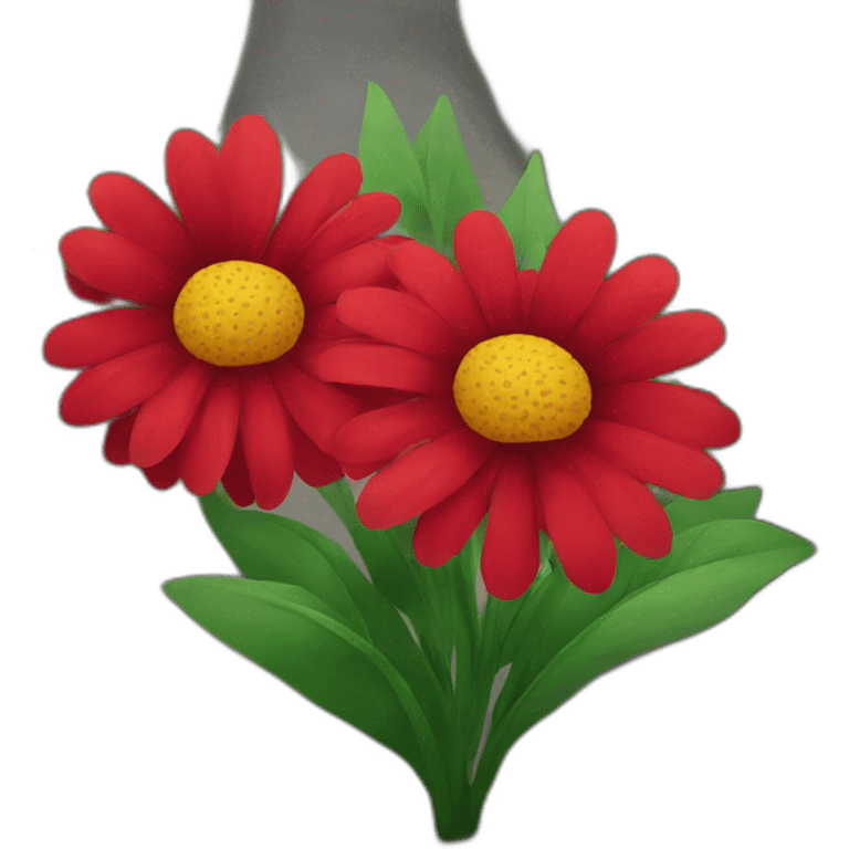 red flower in a garden emoji