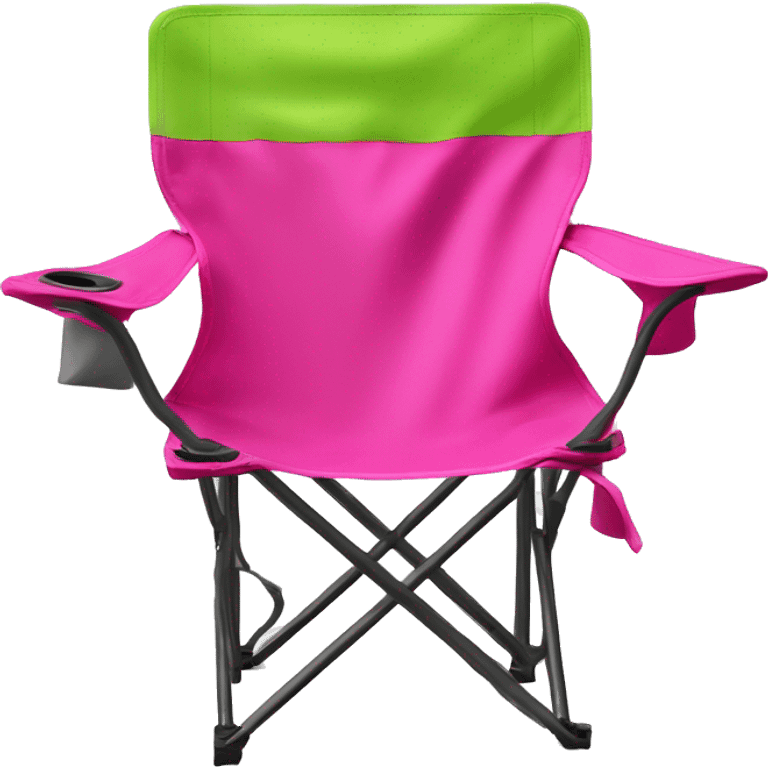 Realistic lime green and hot pink camping chair isolated.  emoji