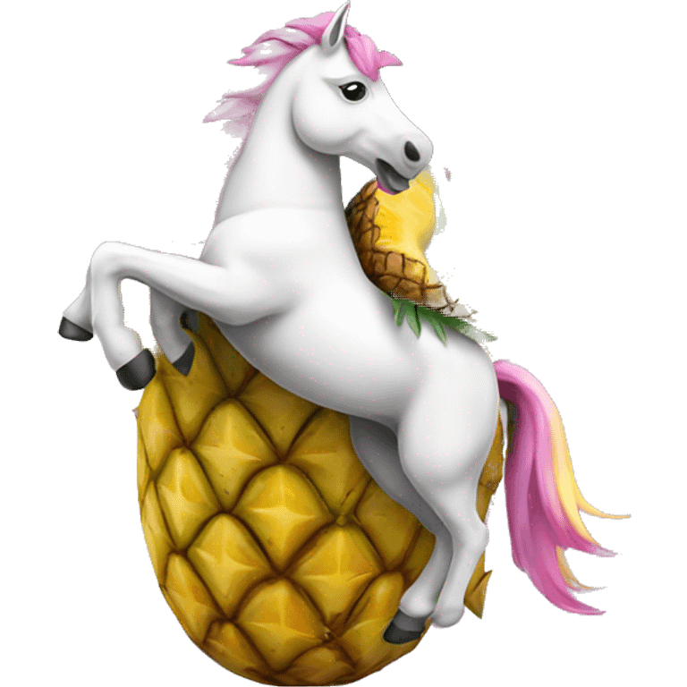 Unicorn riding a pineapple emoji