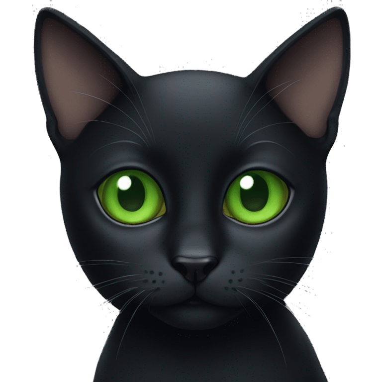 Black cat with green eyes emoji