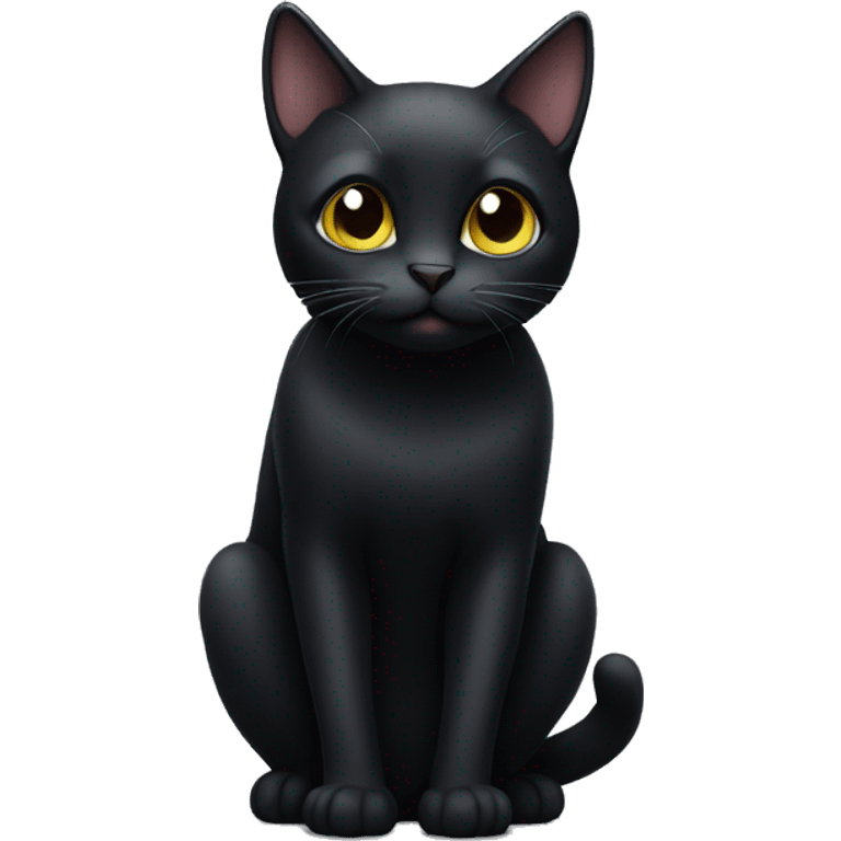 black cat sitting up emoji