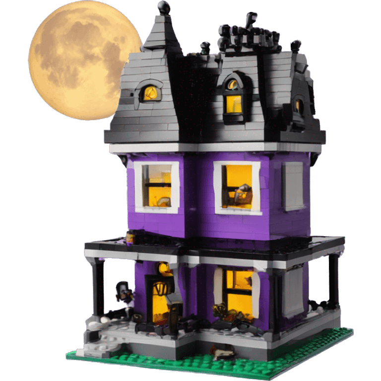 Lego Purple Haunted House Moon emoji