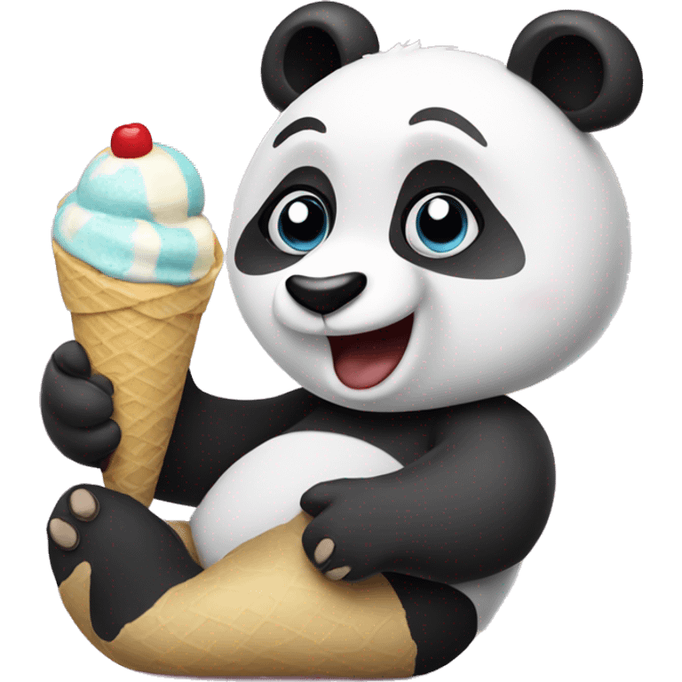 Panda eating ice cream emoji