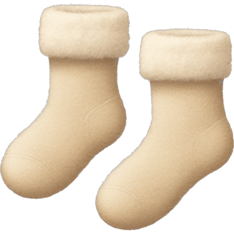 Beige fluffy socks emoji