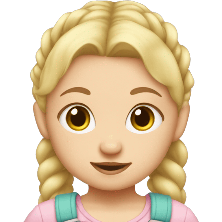 Blonde baby girl with pigtails emoji