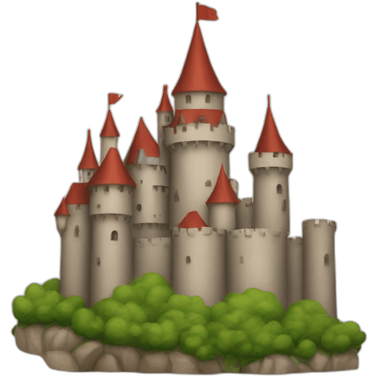 Castle behind emoji