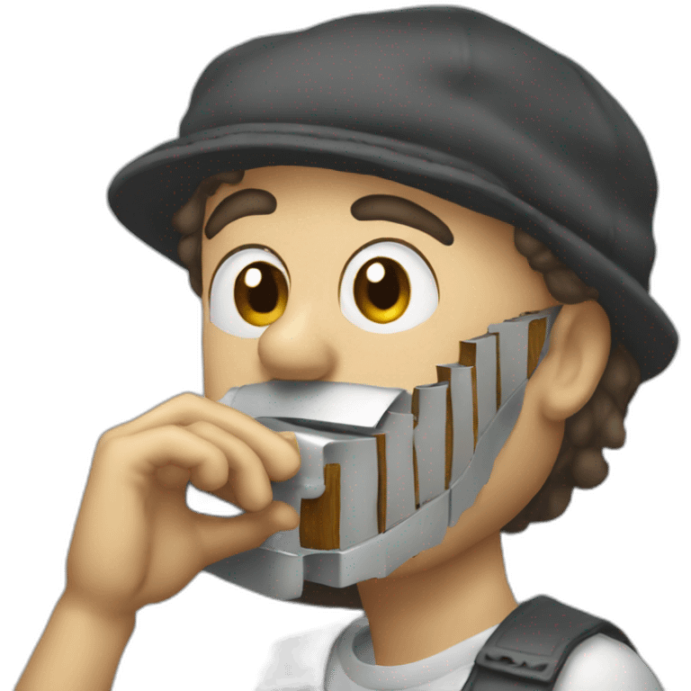 Paul Lassey playing harmonica emoji