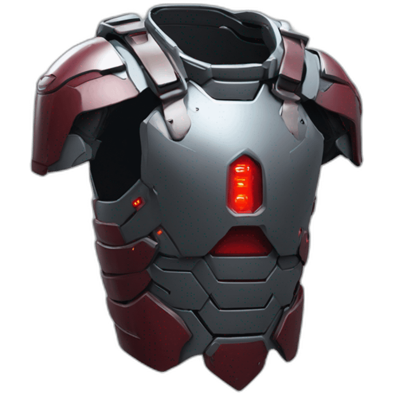 futuristic Autonomous Combat armored colored crimson breastplate emoji