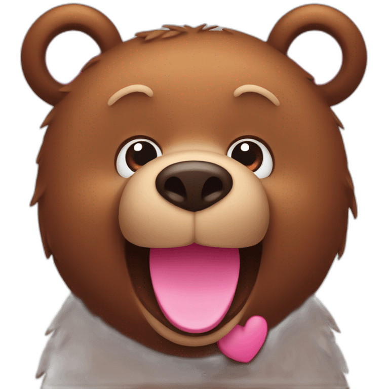 Cute brown bear with pink cheeks emoji